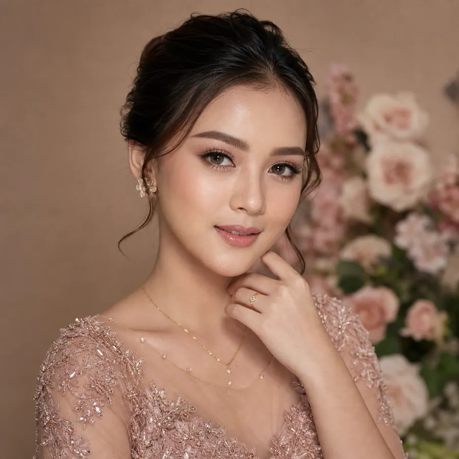 Engagement makeup Cilegon dengan nuansa soft rose oleh DianaAF Makeup